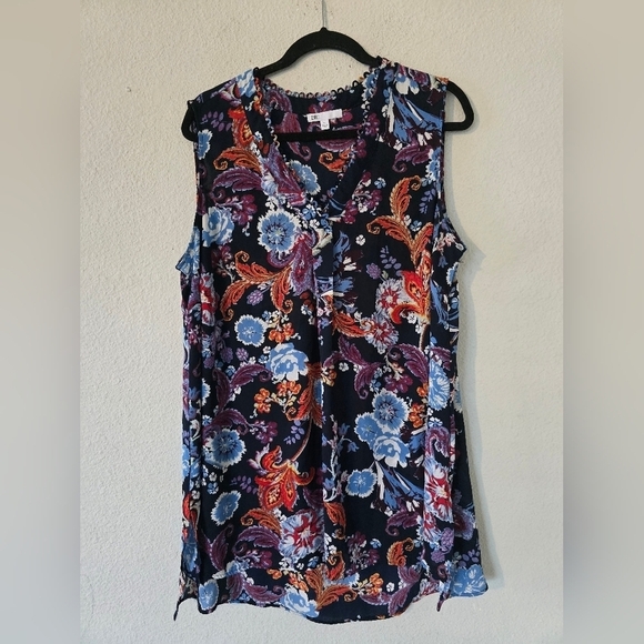 DR2 by Daniel Rainn Blouse XL Womens Colorful Print  Paisley Lightweight Artsy - Picture 10 of 14